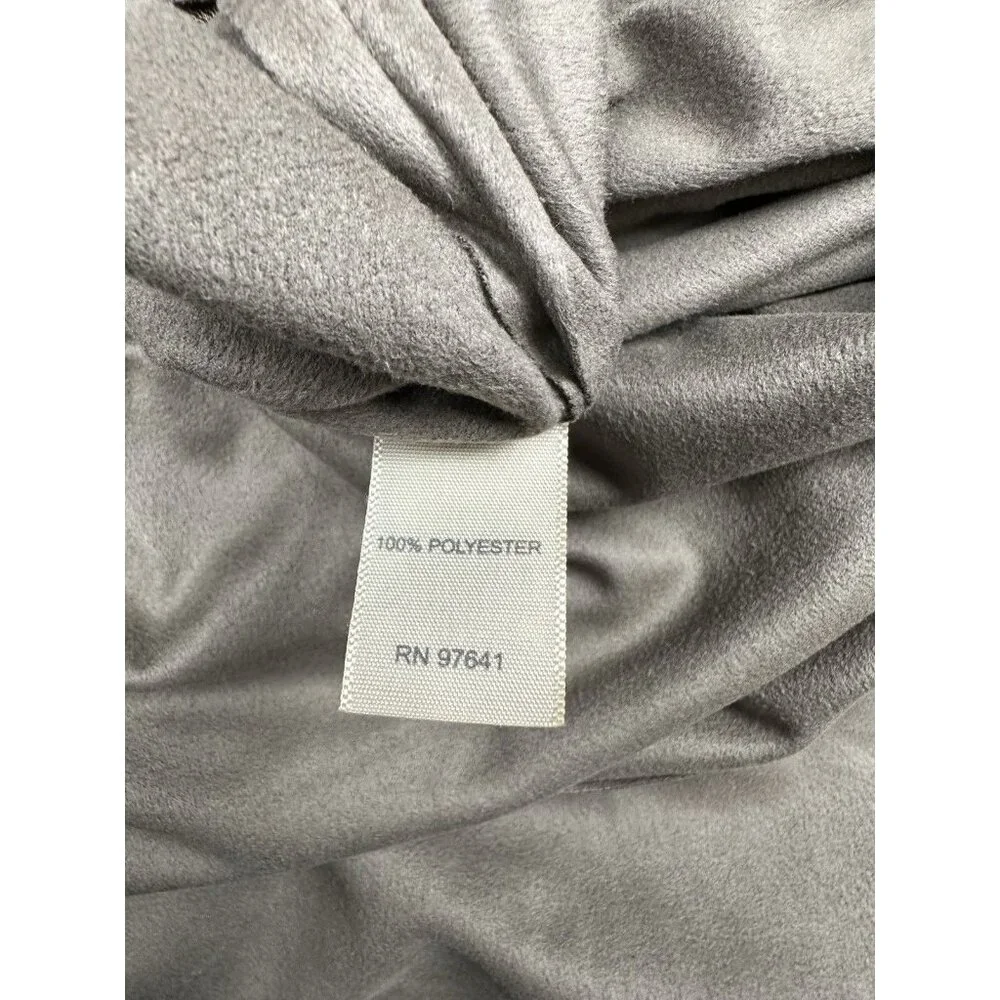 J. Jill‎ Faux Suede Midi Skirt Gray Flounce Hem Boho Workwear Size 10 NWT